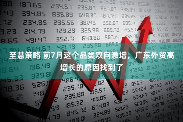 至慧策略 前7月这个品类双向激增，广东外贸高增长的原因找到了